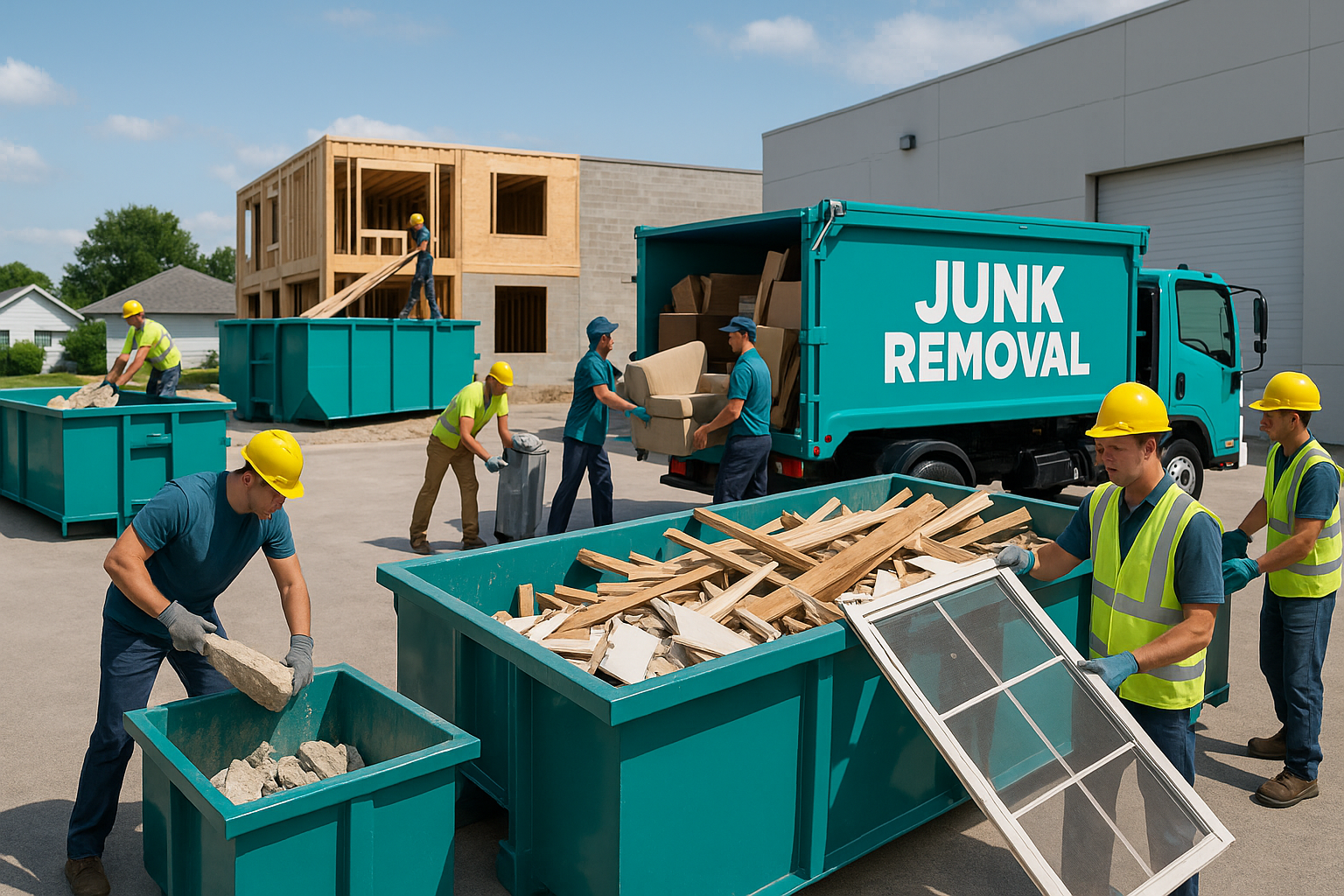 Waste Removal & Dumpster Rental: Providing dumpsters for project debris and offering junk removal services.

